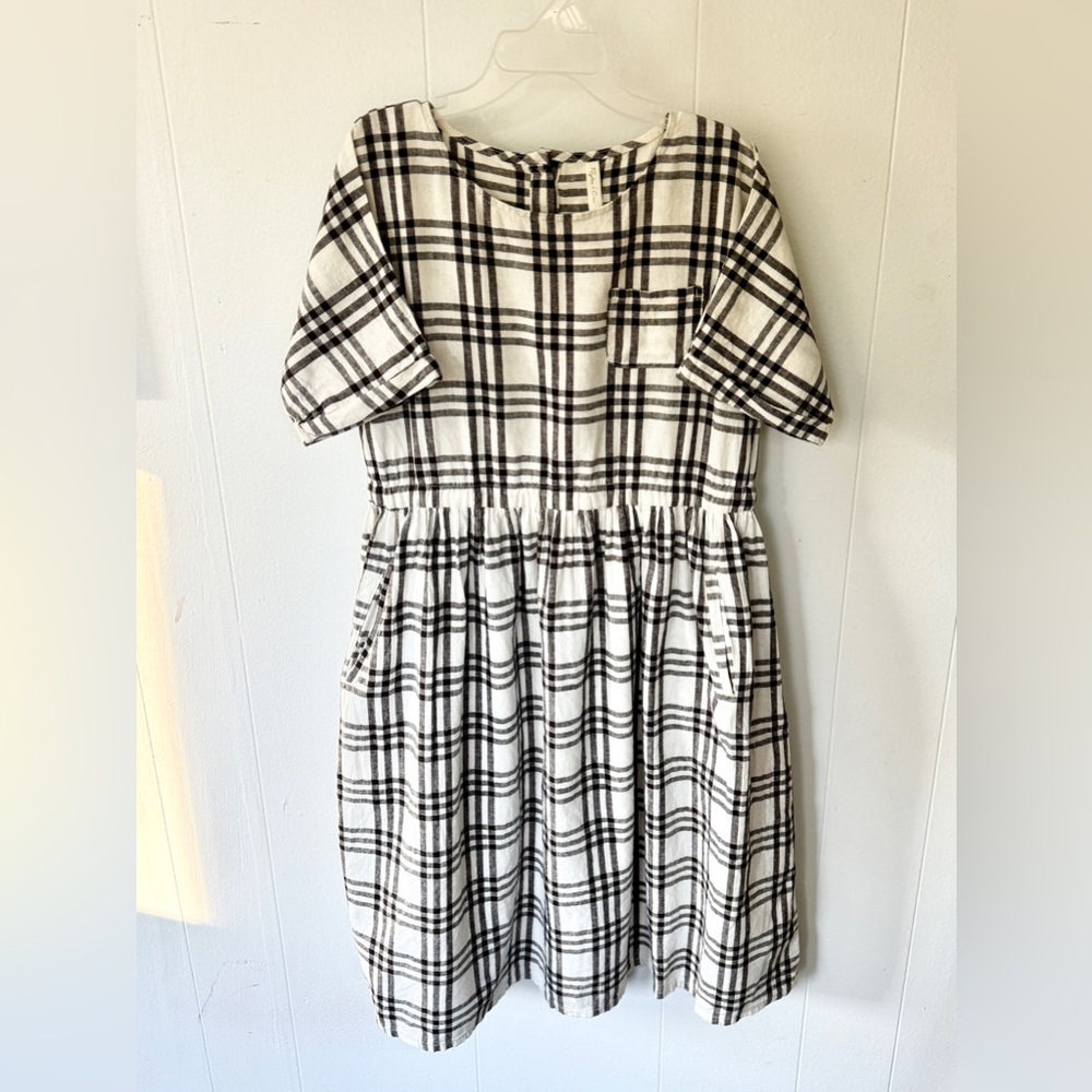 ✨ Rylee + Cru Plaid Linen Blend Dress | Size 8–9Y ✨
